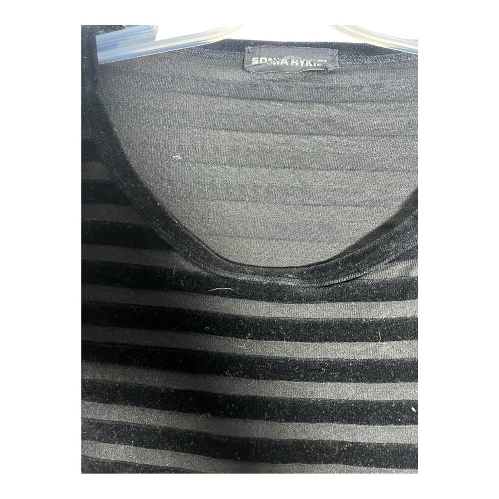 Sonya Rykiel - Elegant Black Striped Women's shirt- Button Accents - Size XL - Picture 4 of 6